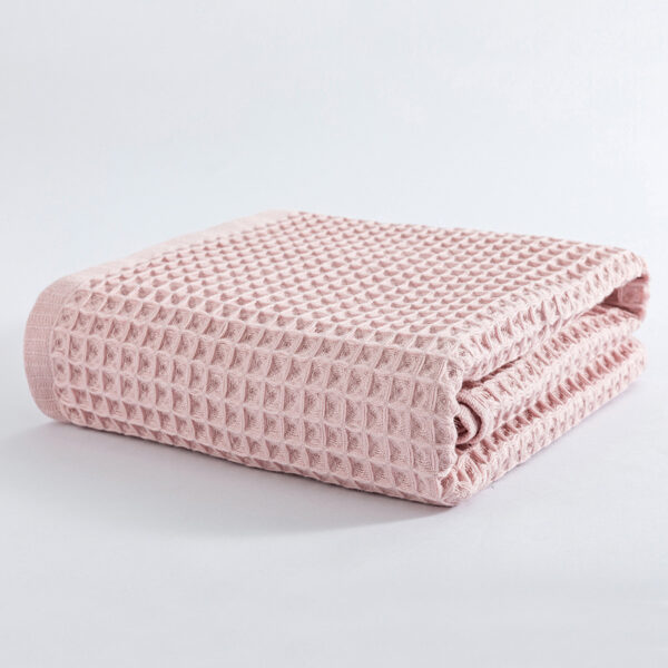 Waffle Soft Cotton Bath Towel Pink