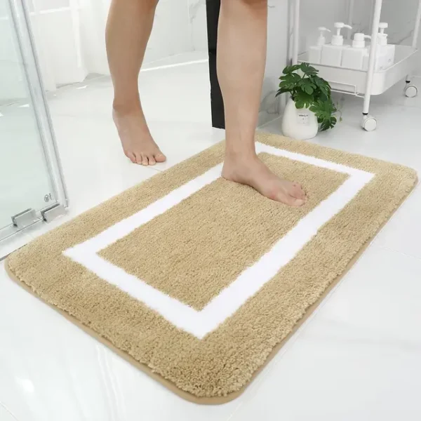 Soak Saver Non-Slip Bath Rug Khaki