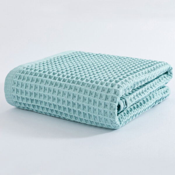 Waffle Soft Cotton Bath Towel Blue